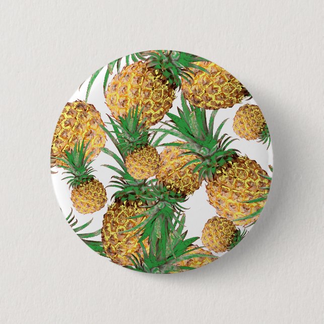 Tropical Yummy Pineapple Pattern 6 Cm Round Badge (Front)