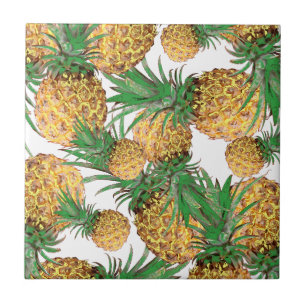 Tropical Yummy Pineapple Pattern Ceramic Tile