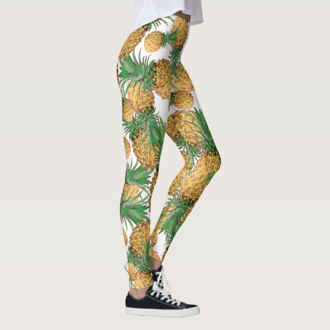 Tropical Yummy Pineapple Pattern Champ Leggings (Right)