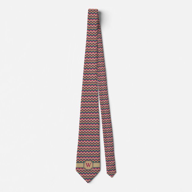 Tropical Zigzag Men's Neck Tie (Front)