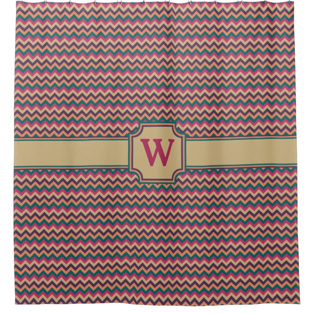 Tropical Zigzag Shower Curtain (Front)