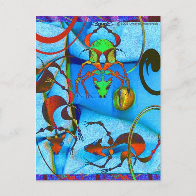 TropicalDog Blue Postcard (Front)