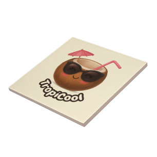 TropiCool Coconut – Fun Tropical Ceramic Tile