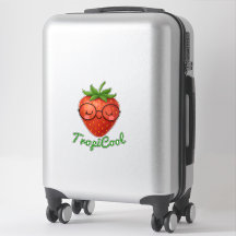 TropiCool Strawberry – Custom-Cut Vinyl Sticker