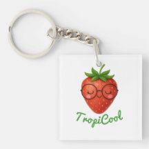 TropiCool Strawberry – Cute Acrylic Keychain 