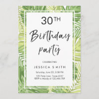Tropics Birthday Invitation Tropical Hawaii 30th