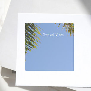 Tropics Palm Fronds Sky Blue Customisable Post-it Notes