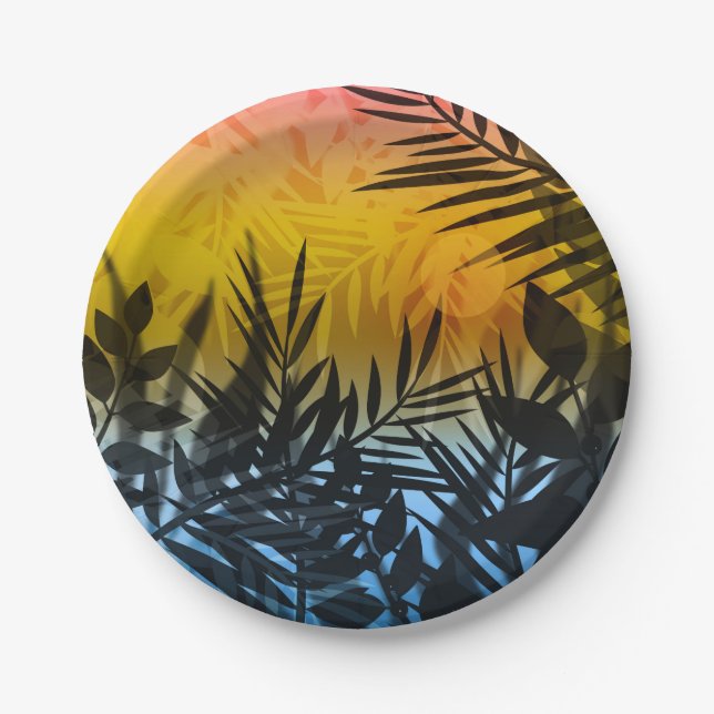 tropics, summer paper plate (Front)