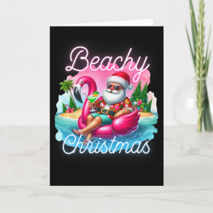 Tropisanta Tees Beachy Christmas Santa Beach Funny Card
