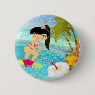Tropo Girl 6 Cm Round Badge