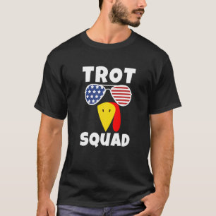 Trot Squad Thanksgiving Running Turkey Face Us Ame T-Shirt