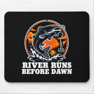 Trotline catfish grandpa vintage distressed river mouse pad