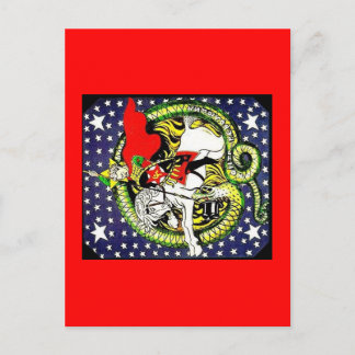 trotsky slaying the counter revolutionary dragon postcard