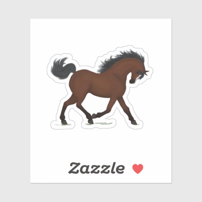 Trotting Bay Horse With Blaze Pony Equestrian (Sheet)