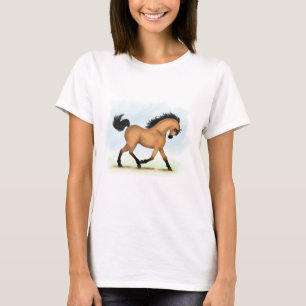 Trotting Buckskin Horse Equestrian T-Shirt
