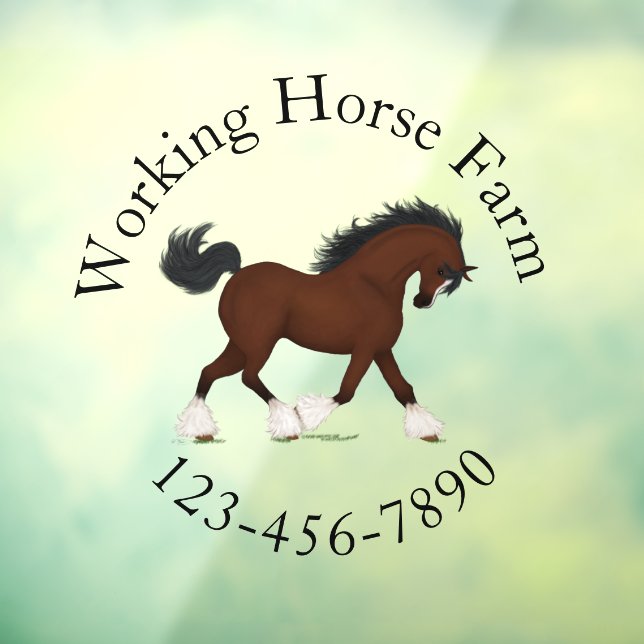 Trotting Clydesdale Horse Circular Text Custom (Sheet 3)
