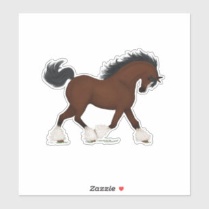 Trotting Clydesdale Horse Equestrian Horse-Lover