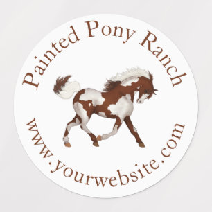 Trotting Overo Skewbald Paint Horse Custom Logo