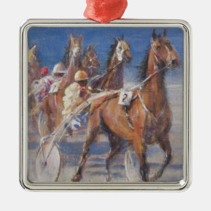Trotting races Lancieux Brittany 2014 Metal Ornament