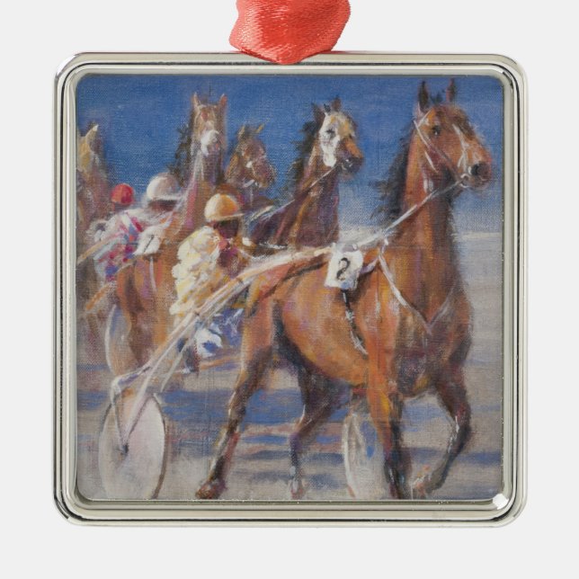 Trotting races Lancieux Brittany 2014 Metal Ornament (Front)