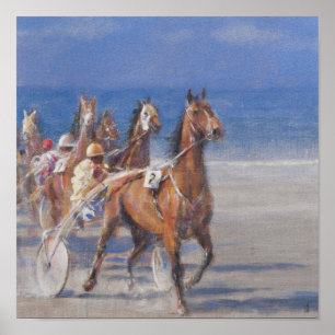 Trotting races Lancieux Brittany 2014 Poster