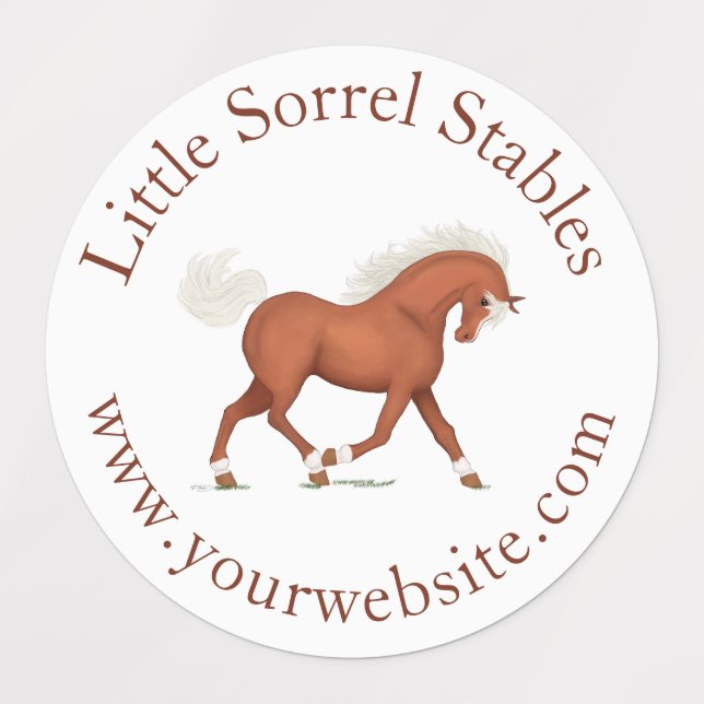 Trotting Sorrel Horse Circular Text Custom (Design 1)