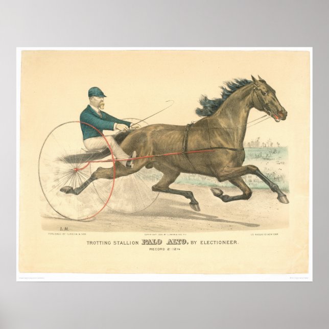 Trotting stallion Palo Alto by Electioneer (1791A) Poster (Front)