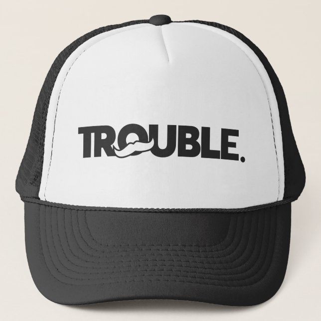 Trouble Double Trouble Funny Matching Family Trucker Hat (Front)