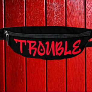 TROUBLE   Red Graffiti Fanny Pack