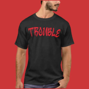 TROUBLE   Red Graffiti Tag Shirt