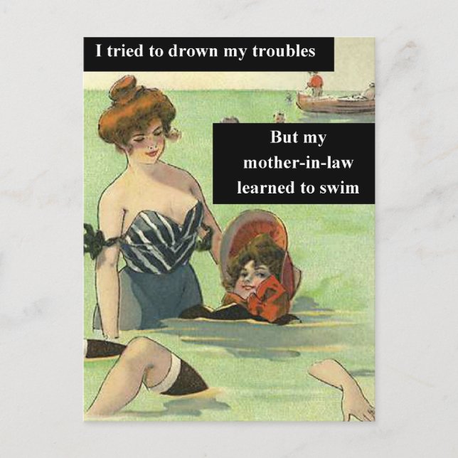 Trouble with Mother-In-Law Postcard (Front)
