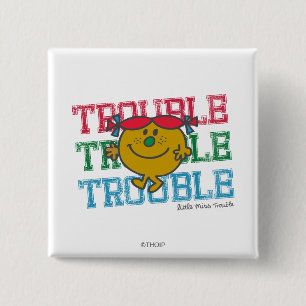 Trouble x3 15 cm square badge
