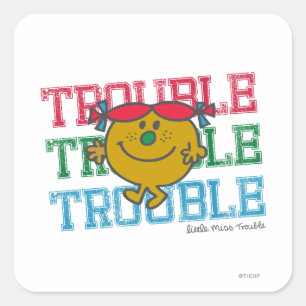 Trouble x3 square sticker