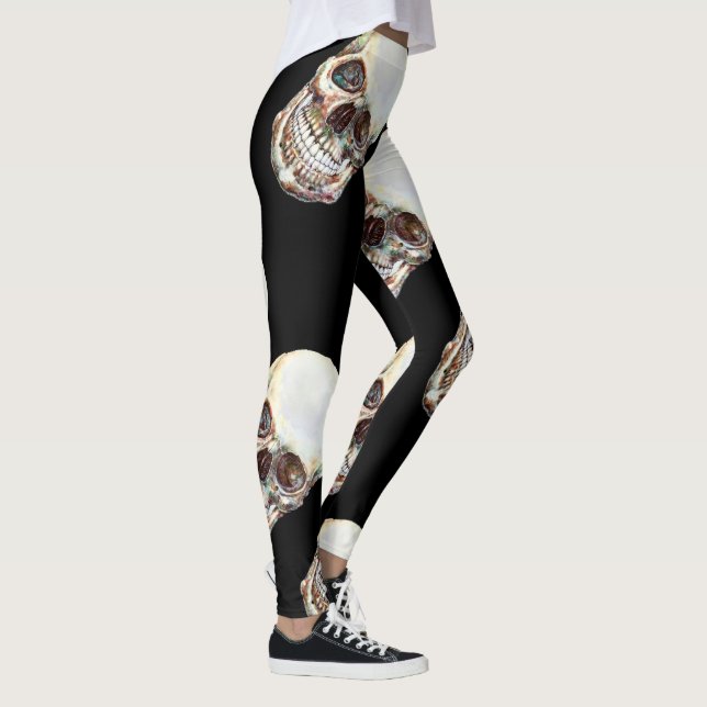 TROUBLED PAST leggings - Skull (Right)