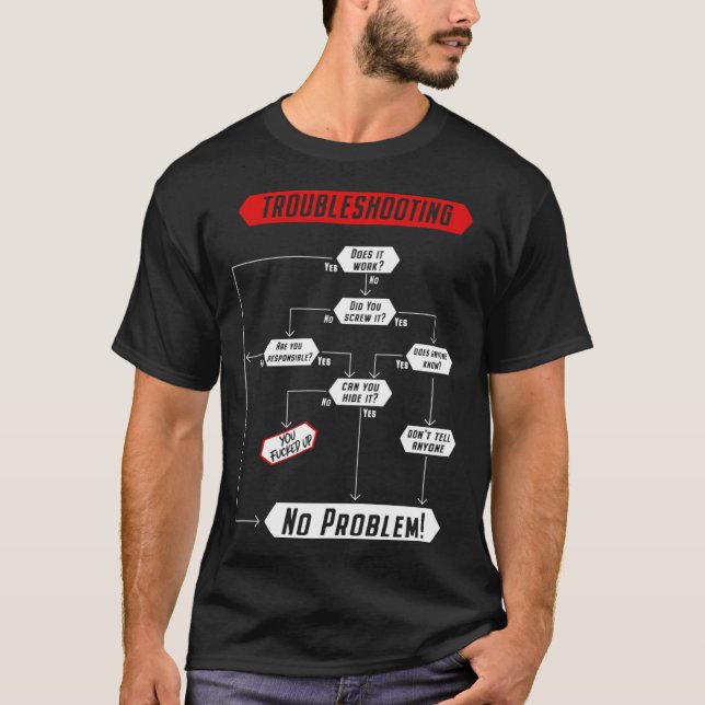 Troubleshooting Engineer technician no problem flo T-Shirt (Front)