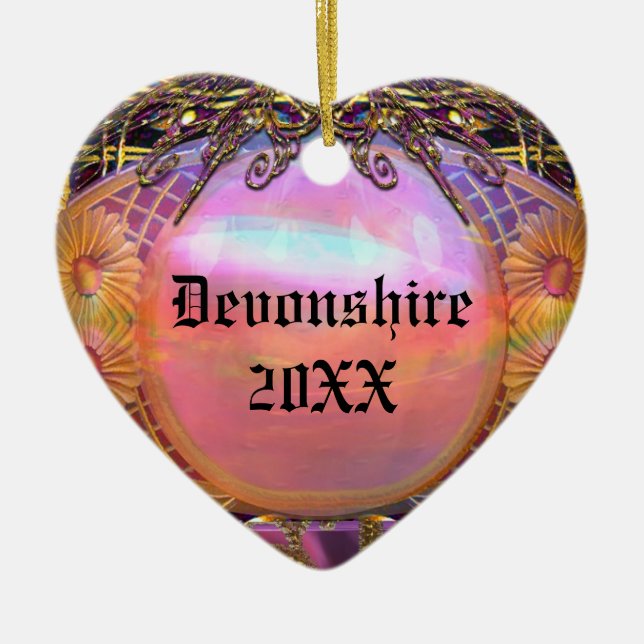 Trouessart Merry Monogram Ceramic Ornament (Front)