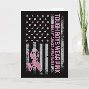 Trough Boy Wears Pink Breast Cancer Awareness Usa Card