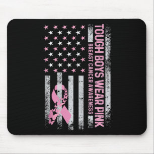 Trough Boy Wears Pink Breast Cancer Awareness Usa  Mouse Pad