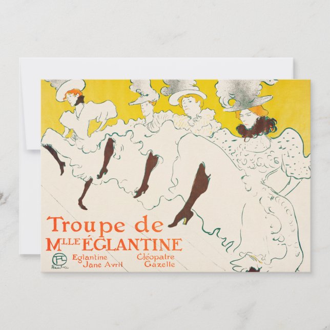 Troupe de Mademoiselle Eglantine, Toulouse Lautrec Invitation (Front)