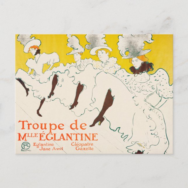 Troupe de Mademoiselle Eglantine, Toulouse Lautrec Postcard (Front)