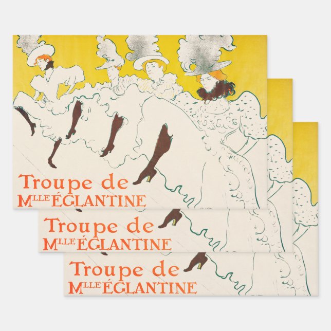 Troupe de Mademoiselle Eglantine, Toulouse Lautrec Wrapping Paper Sheet (Set)
