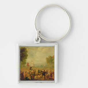 Troupe of Actors Performing on a Tightrope Key Ring
