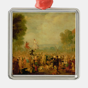Troupe of Actors Performing on a Tightrope Metal Tree Decoration