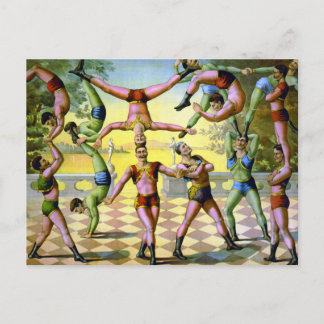 Troupe of Male Acrobats Postcard