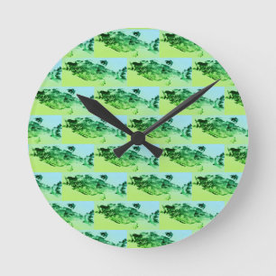 Trout, bass, and crappie three fish favourites round clock