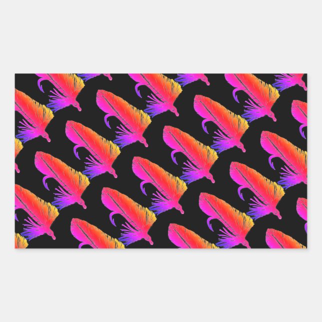 Trout, bass, and crappie three fish favourites squ rectangular sticker (Front)