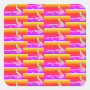 Trout, bass, and crappie three fish favourites squ square sticker