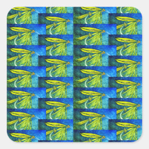 Trout, bass, and crappie three fish favourites squ square sticker