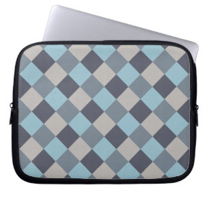 Trout Blue Grey Cotton Seed Chequerboard Laptop Sleeve