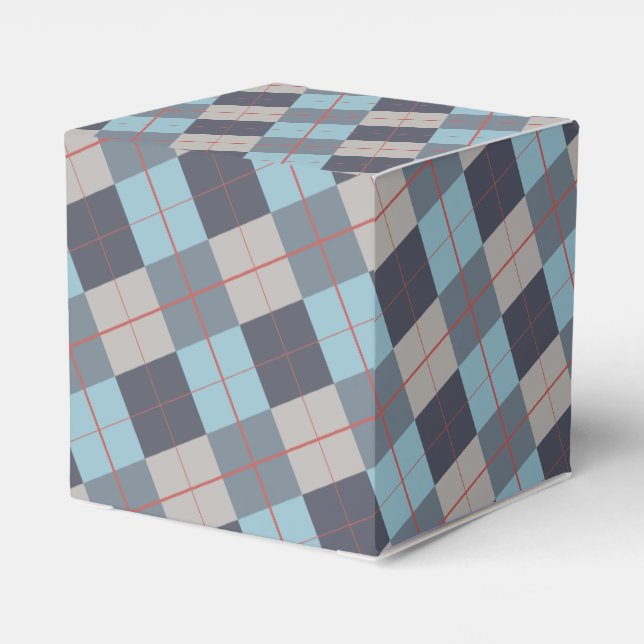 Trout Blue Grey Cotton Seed Orange Red Pattern Favour Box (Back Side)